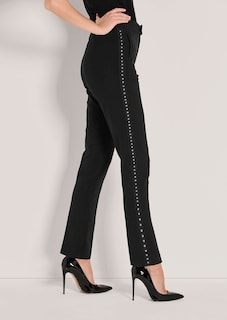 Schlanke Bügelfalten-Hose mit Nieten thumbnail 5