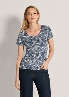 Viskoseshirt mit grafischem Blattprint thumbnail 2