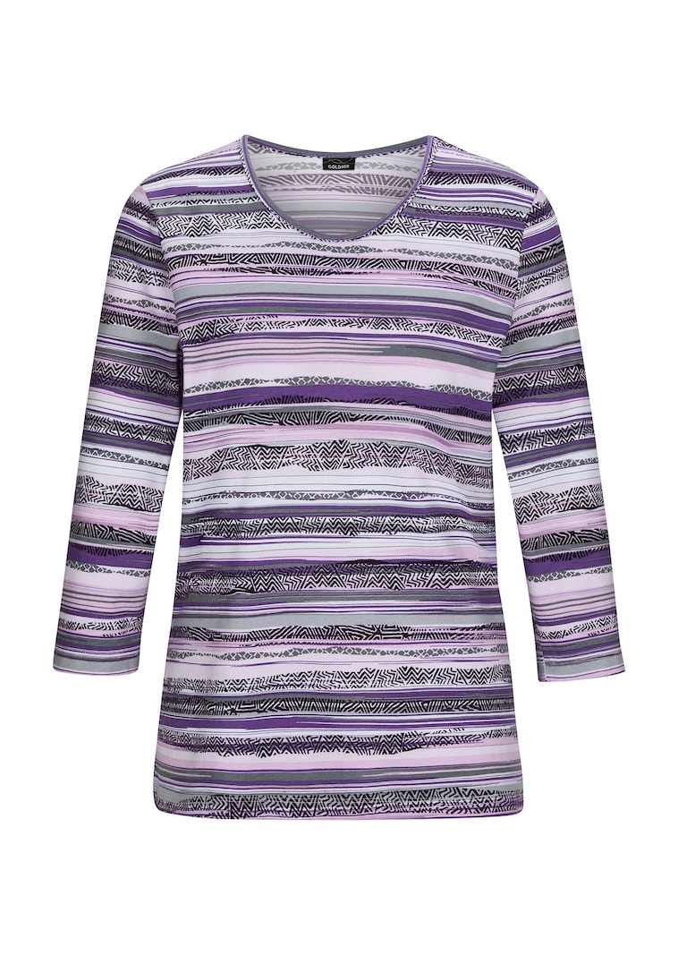 T-shirt rayé en doux mélange de coton