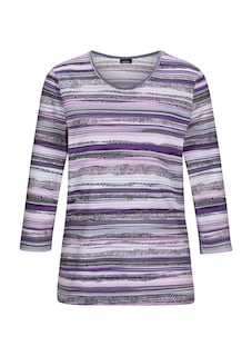 T-shirt rayé en doux mélange de coton thumbnail 6