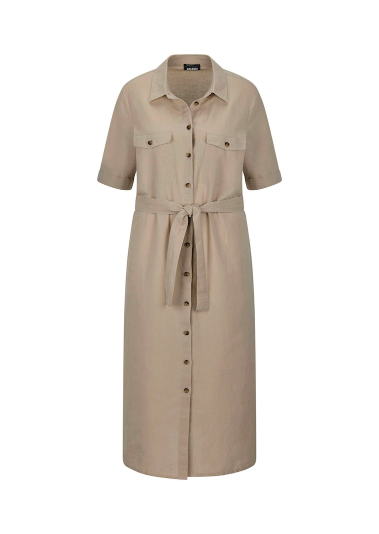 Safarikleid aus Baumwolle und Leinen