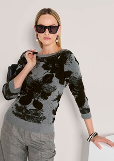 Jacquard-Pullover mit 3/4-Ärmeln thumbnail 5