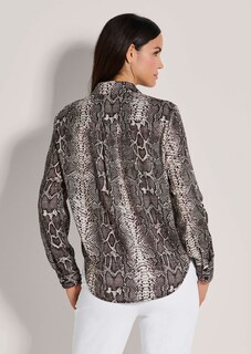Lange Hemdbluse mit Unikat-Print thumbnail 4