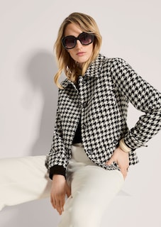 Korte blazer met pied-de-poule-motief thumbnail 5