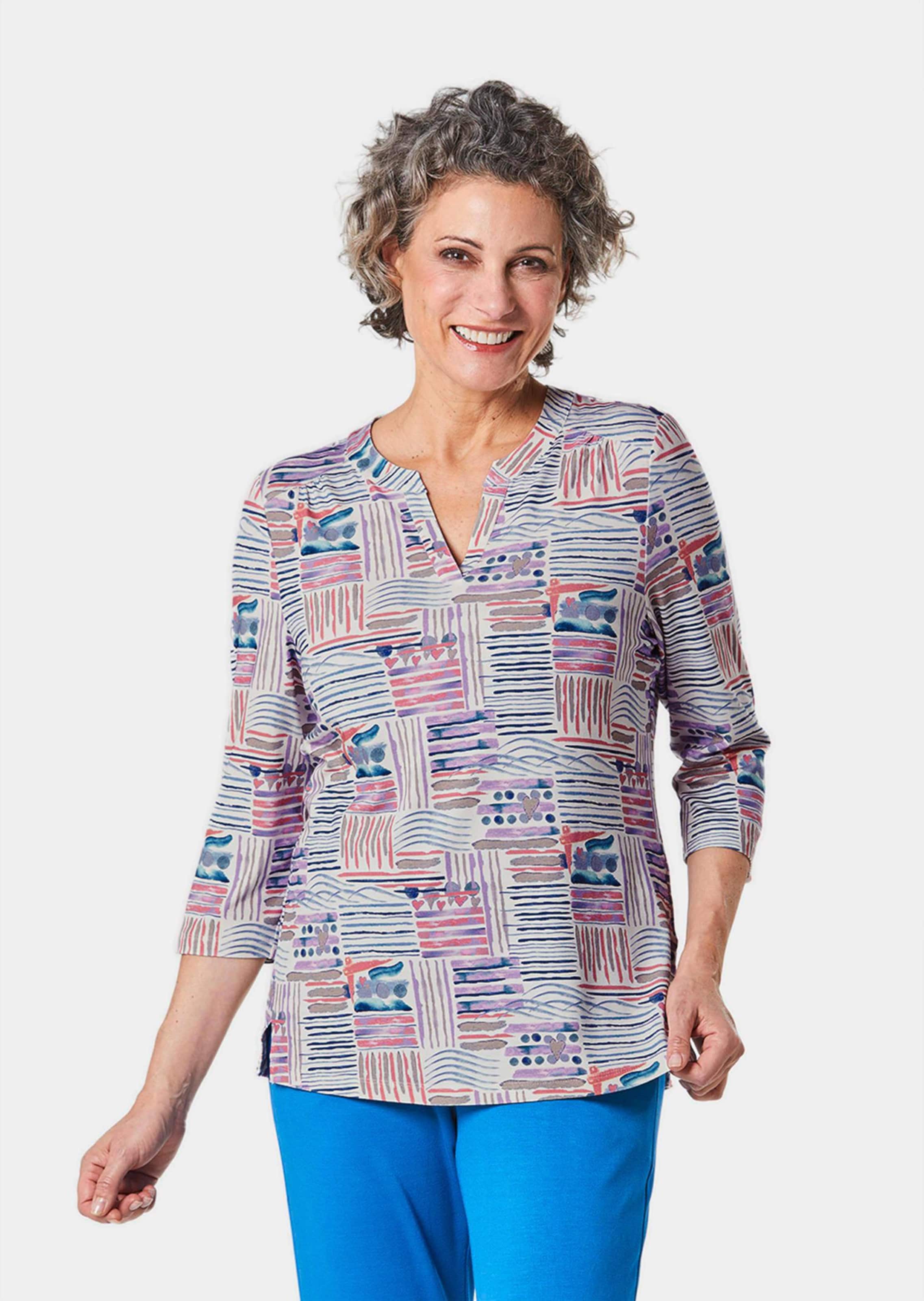 Gedessineerd tuniekshirt met een opstaande kraag
