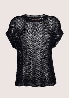 Ärmelloser Pullover mit Ajour-Muster thumbnail 7