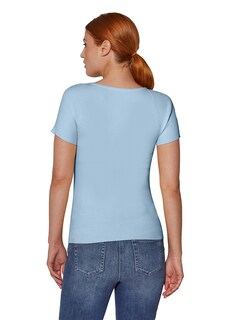 Figurbetonter Rippen-Pullover mit V-Ausschnitt thumbnail 4