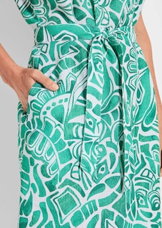 Leinenkleid mit Alloverdruck & Bindegürtel thumbnail 5