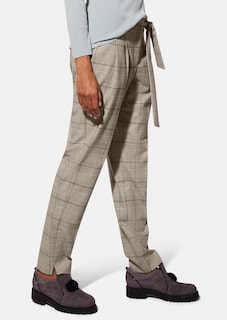 Karo-Bundfaltenhose mit Bindegürtel thumbnail 5