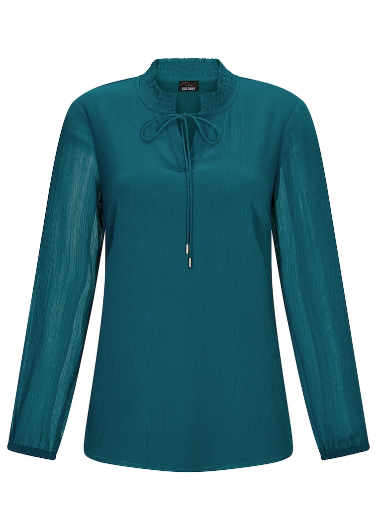 Chiffonbluse mit femininem Ausschnitt