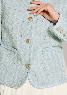 Tweed-Blazer mit Glanzgarn und Schmuckkante thumbnail 6