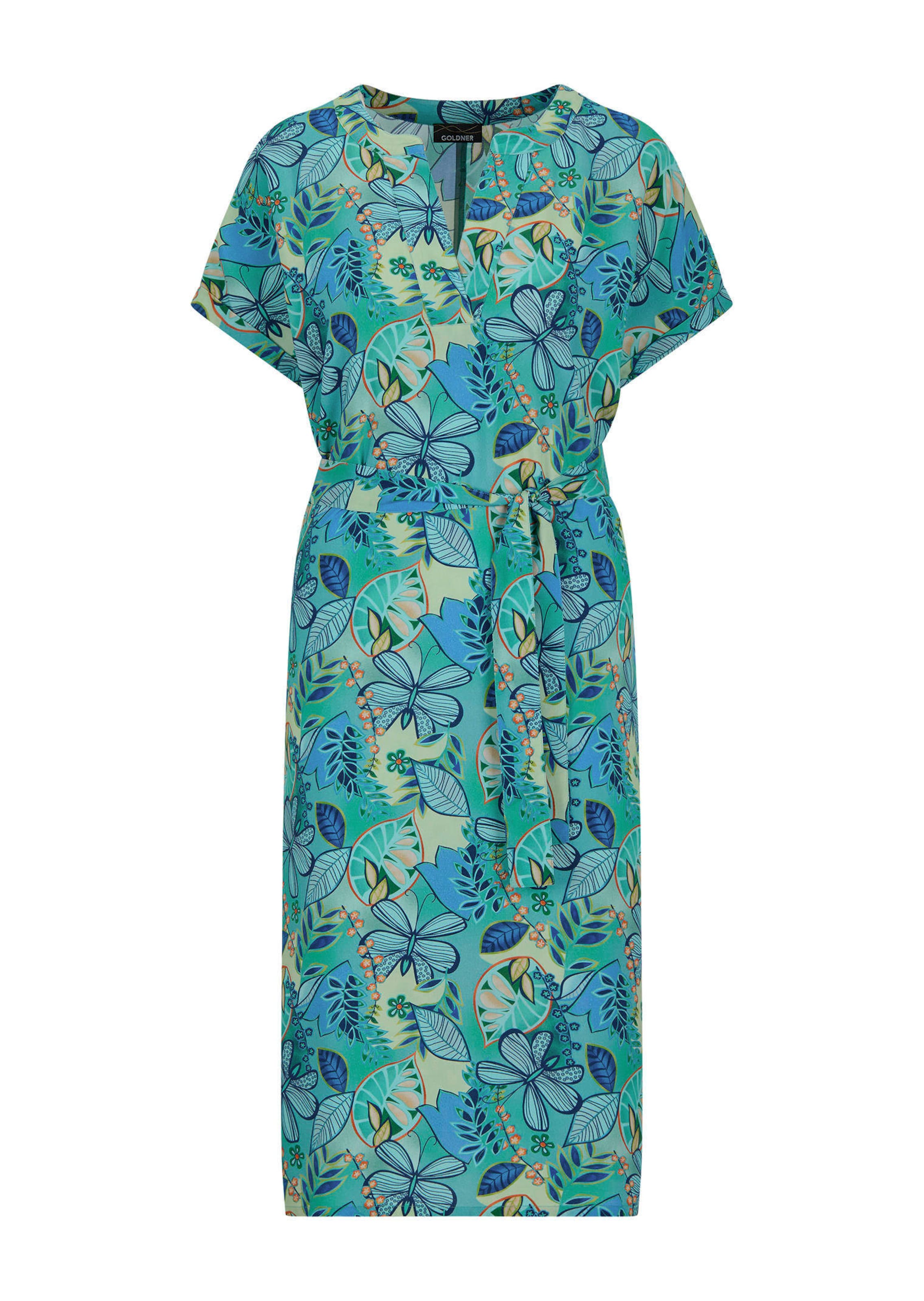 Viskose-Kleid mit Bindegürtel
