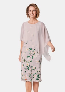Kleid mit floralem Druck und Chiffonüberwurf thumbnail 1