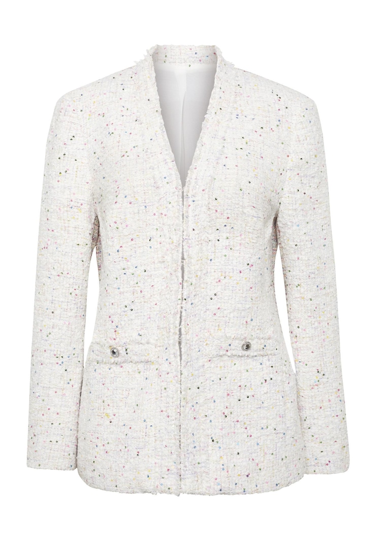 Blazer en tissu bouclette de qualité et paillettes