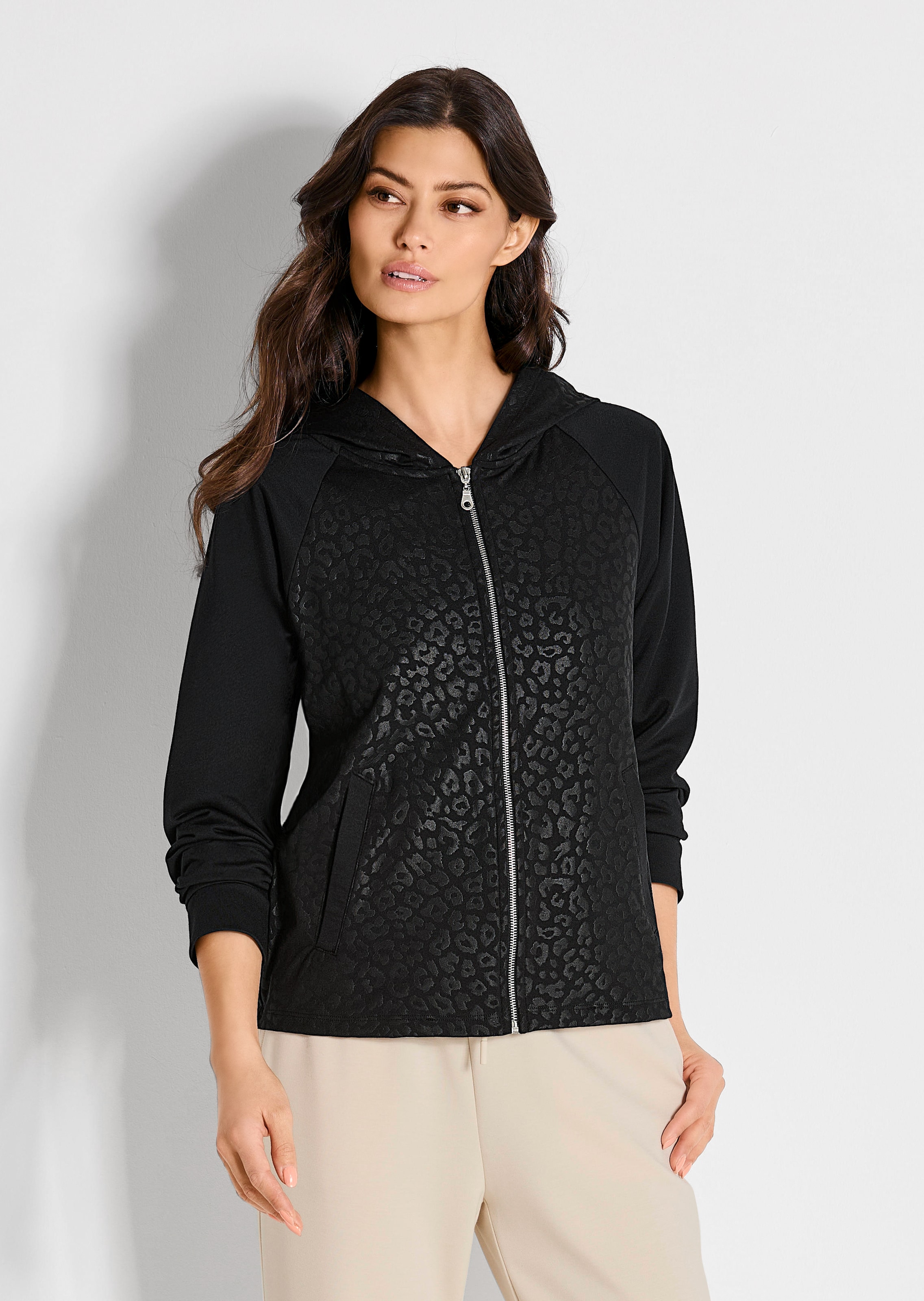 Freizeitjacke mit Leo-Prägungsdruck
