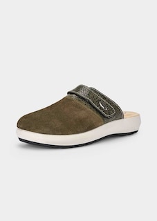 Pantoletten aus Veloursleder mit Klettverschluss thumbnail 1