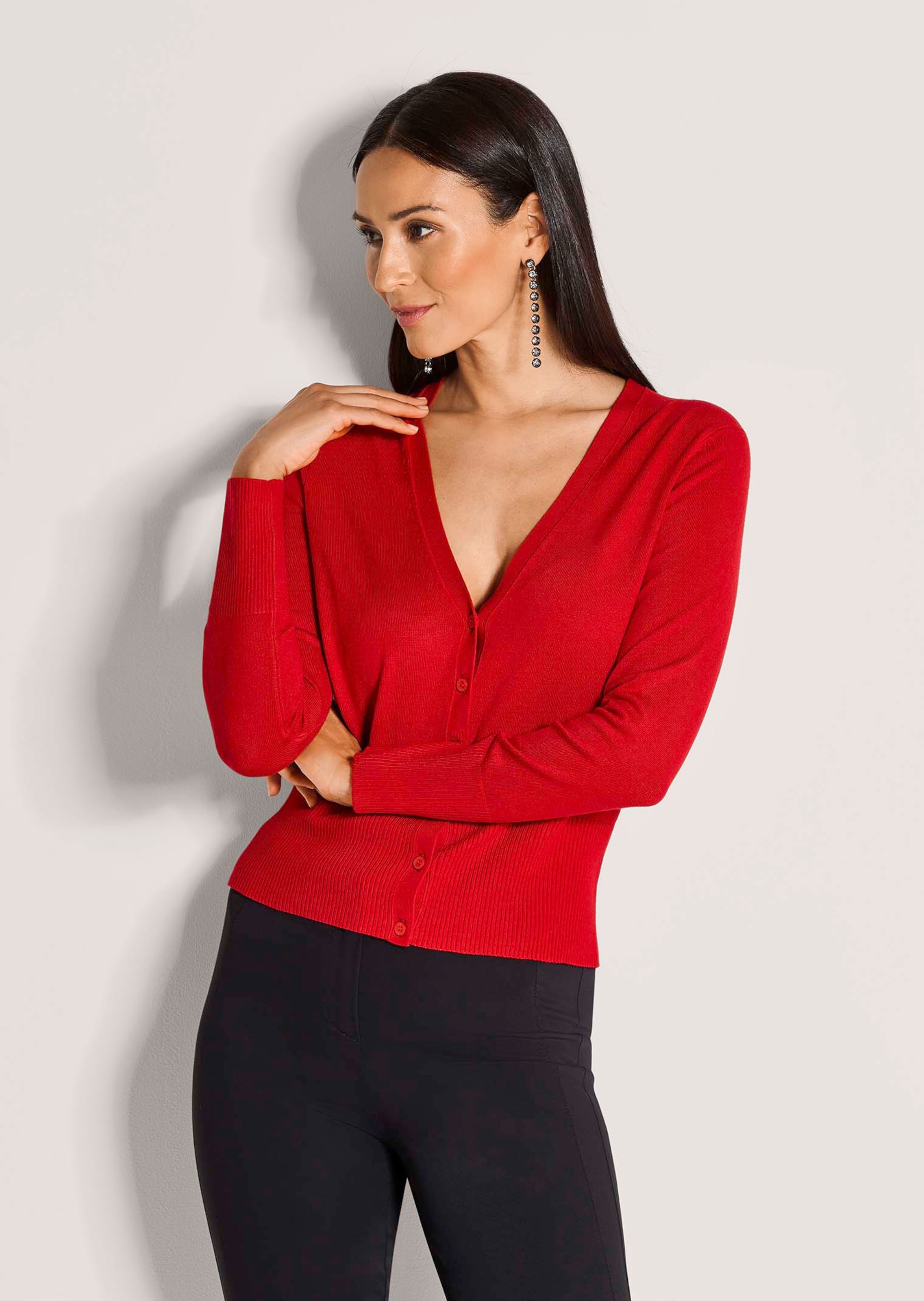 Strickjacke aus Viskose-Stretch