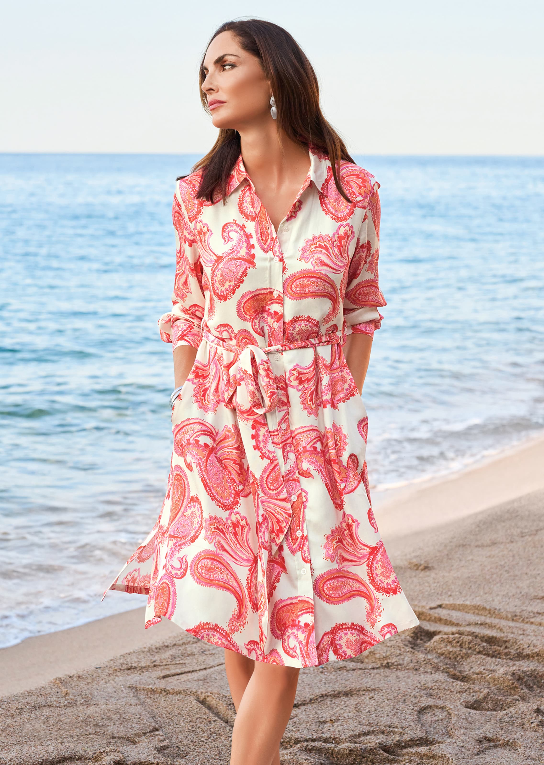 Hemdblusenkleid mit Bindeband
