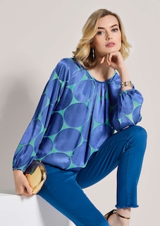 Satinbluse mit Retro Print thumbnail 5