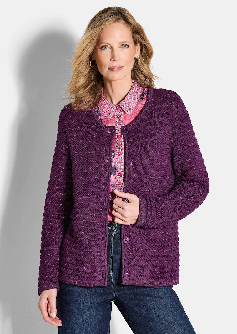 Veste en tricot en coton et fils Lurex