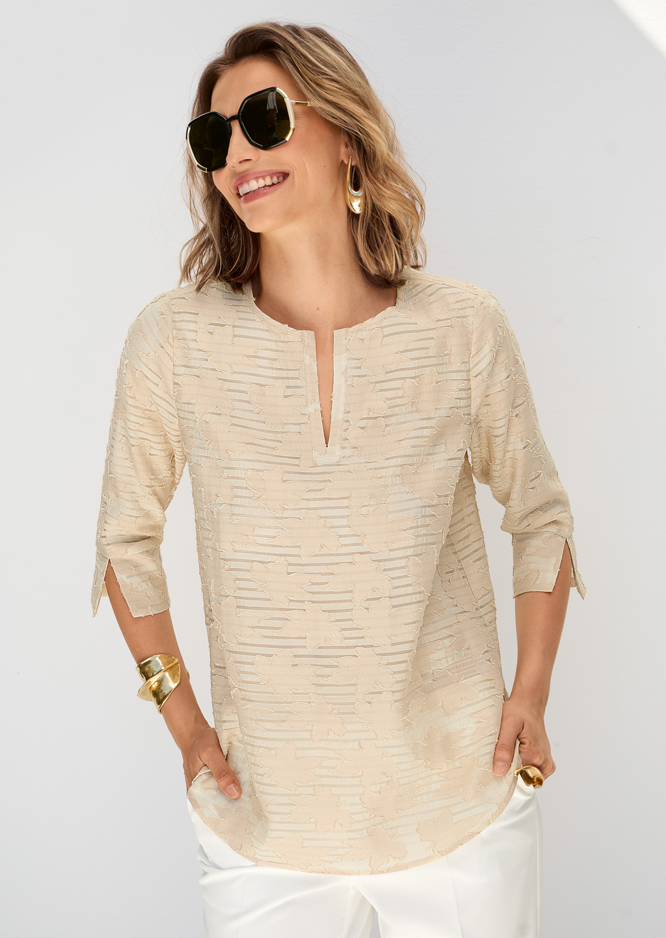 Transparente Ausbrenner-Bluse