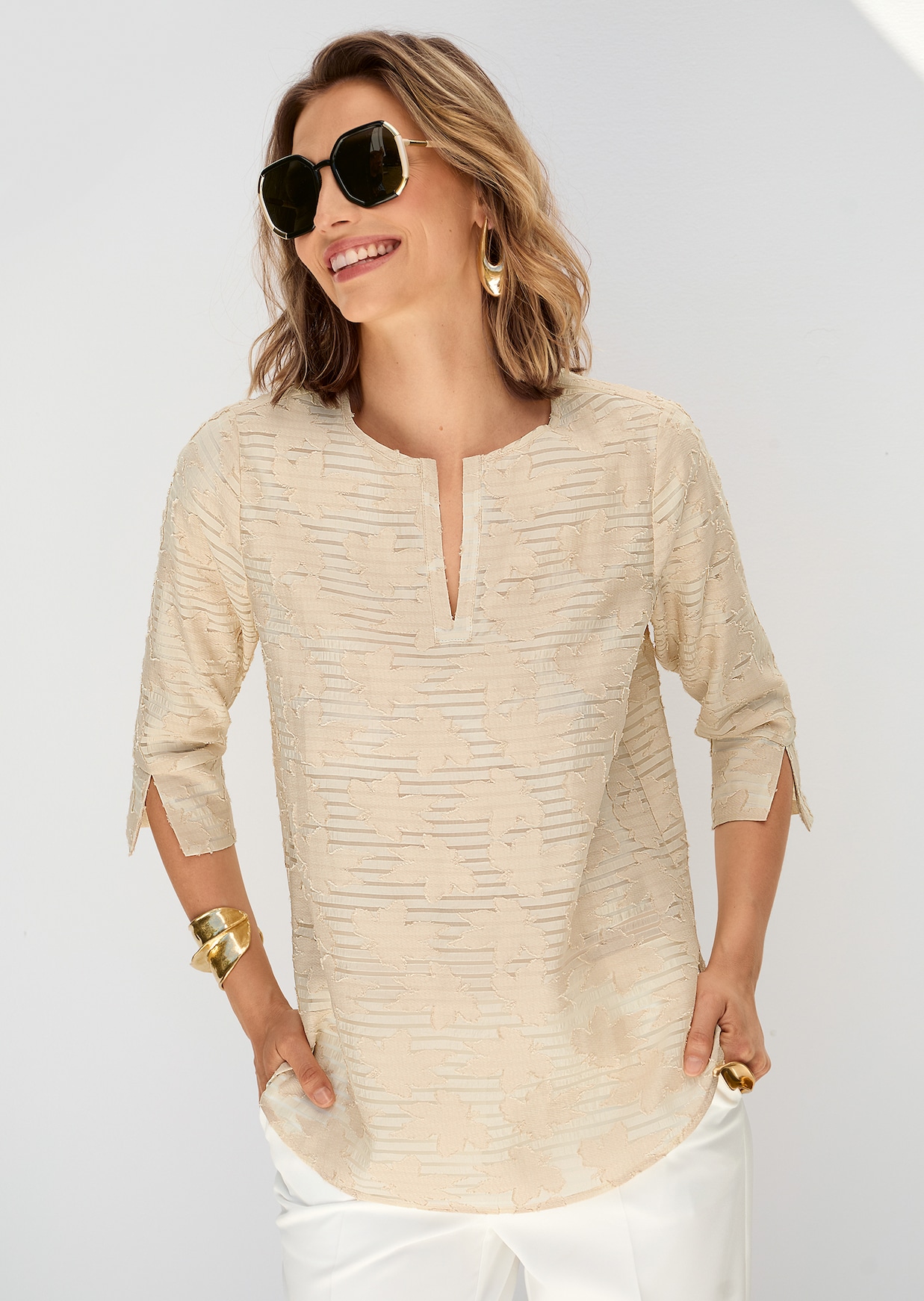 Transparente Ausbrenner-Bluse