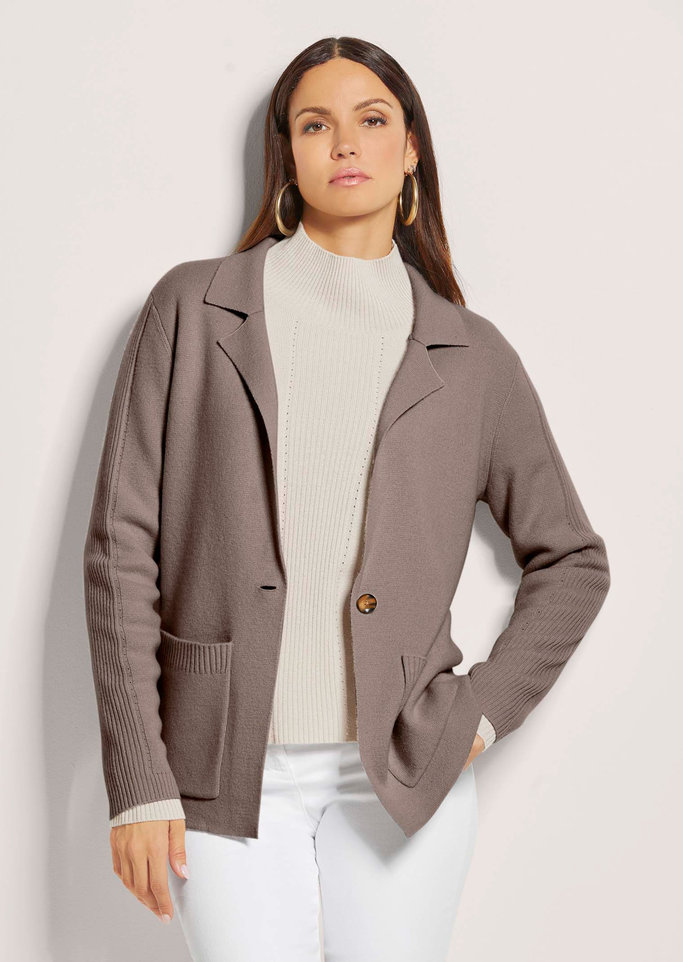 Gebreide blazer met kasjmier