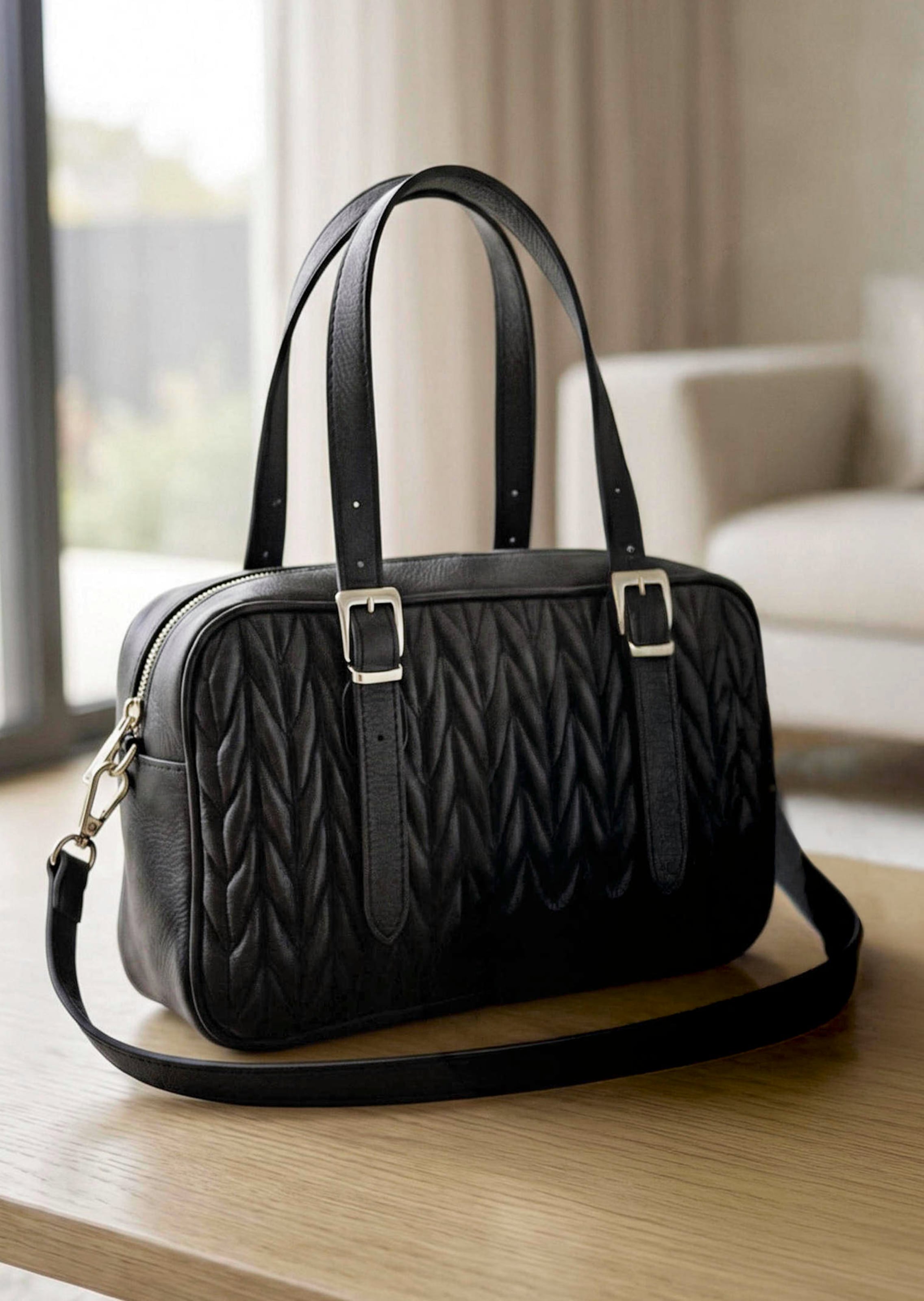 Handtasche in Strickoptik