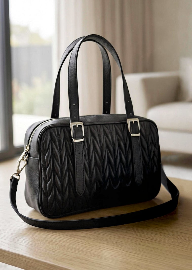 Handtasche in Strickoptik