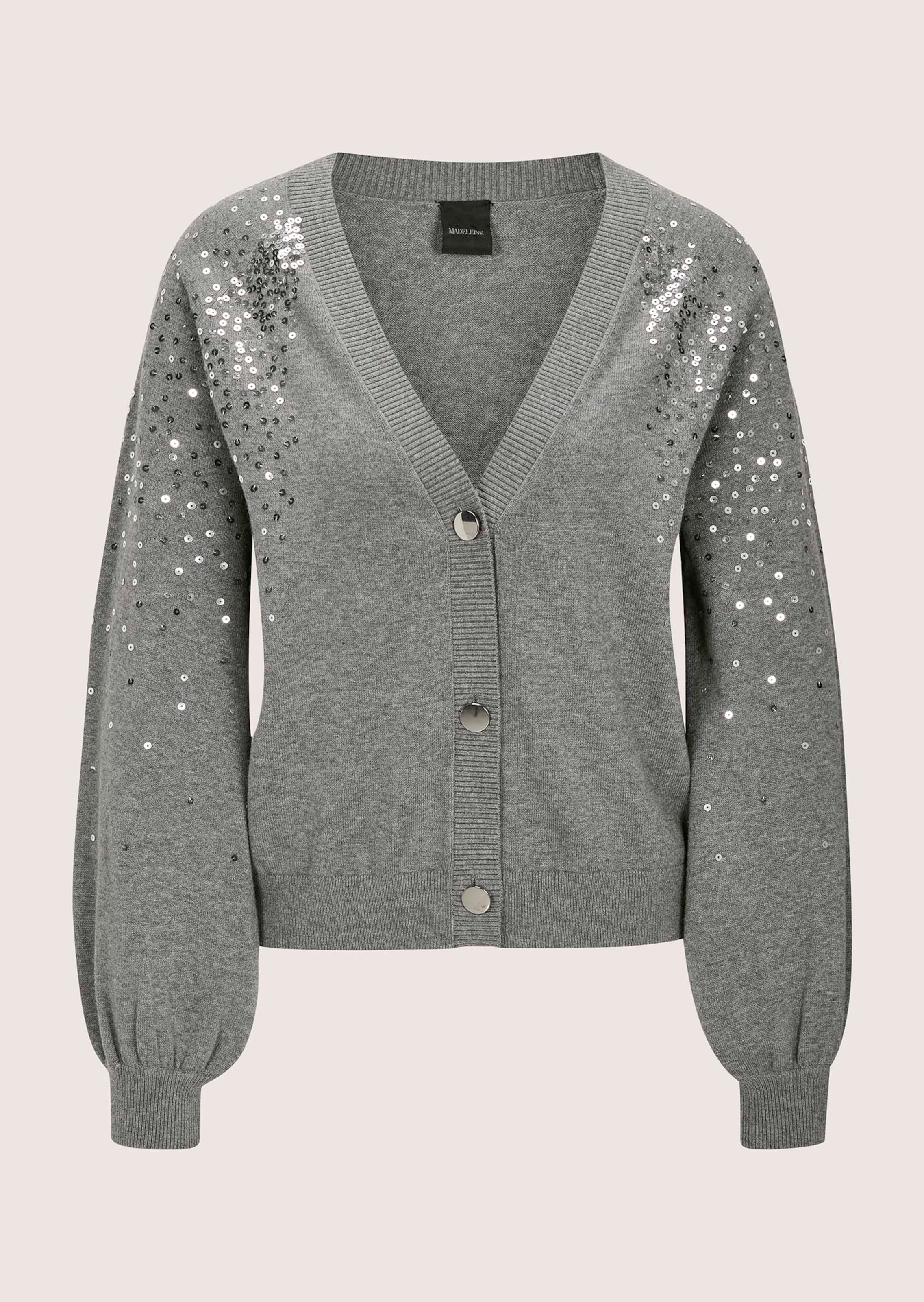 Gebreid vest met pailletten en kasjmier