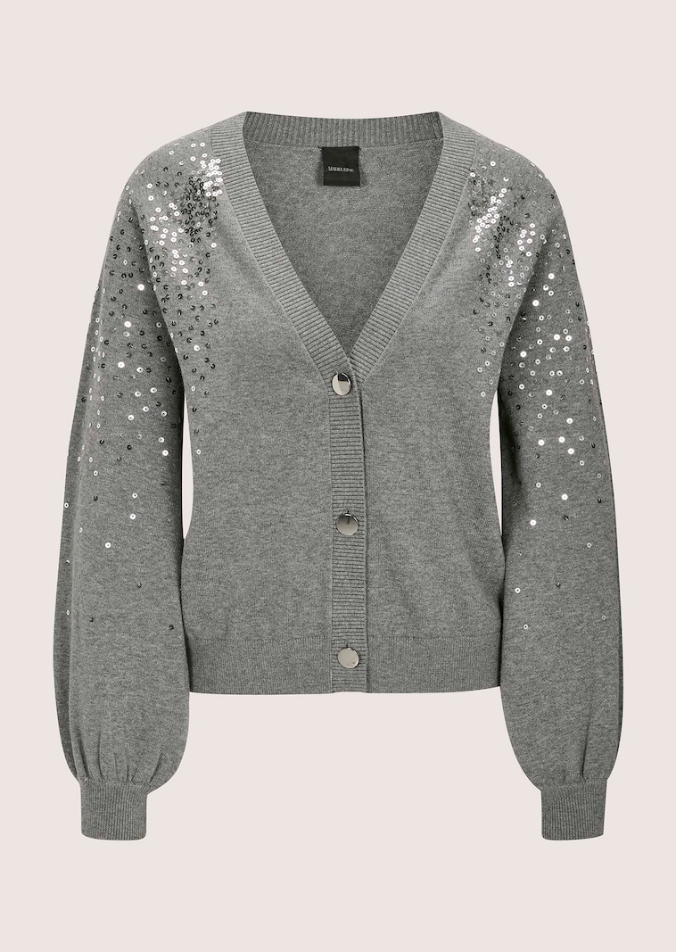 Gebreid vest met pailletten en kasjmier