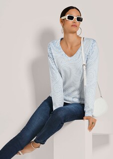 V-Pullover mit Unikat-Print thumbnail 5