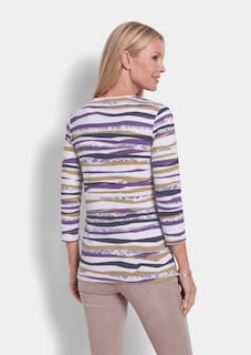 T-shirt en viscose aux rayures variées thumbnail 3