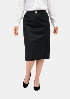 Klassieke scheerwollen rok met elastische tailleband thumbnail 1