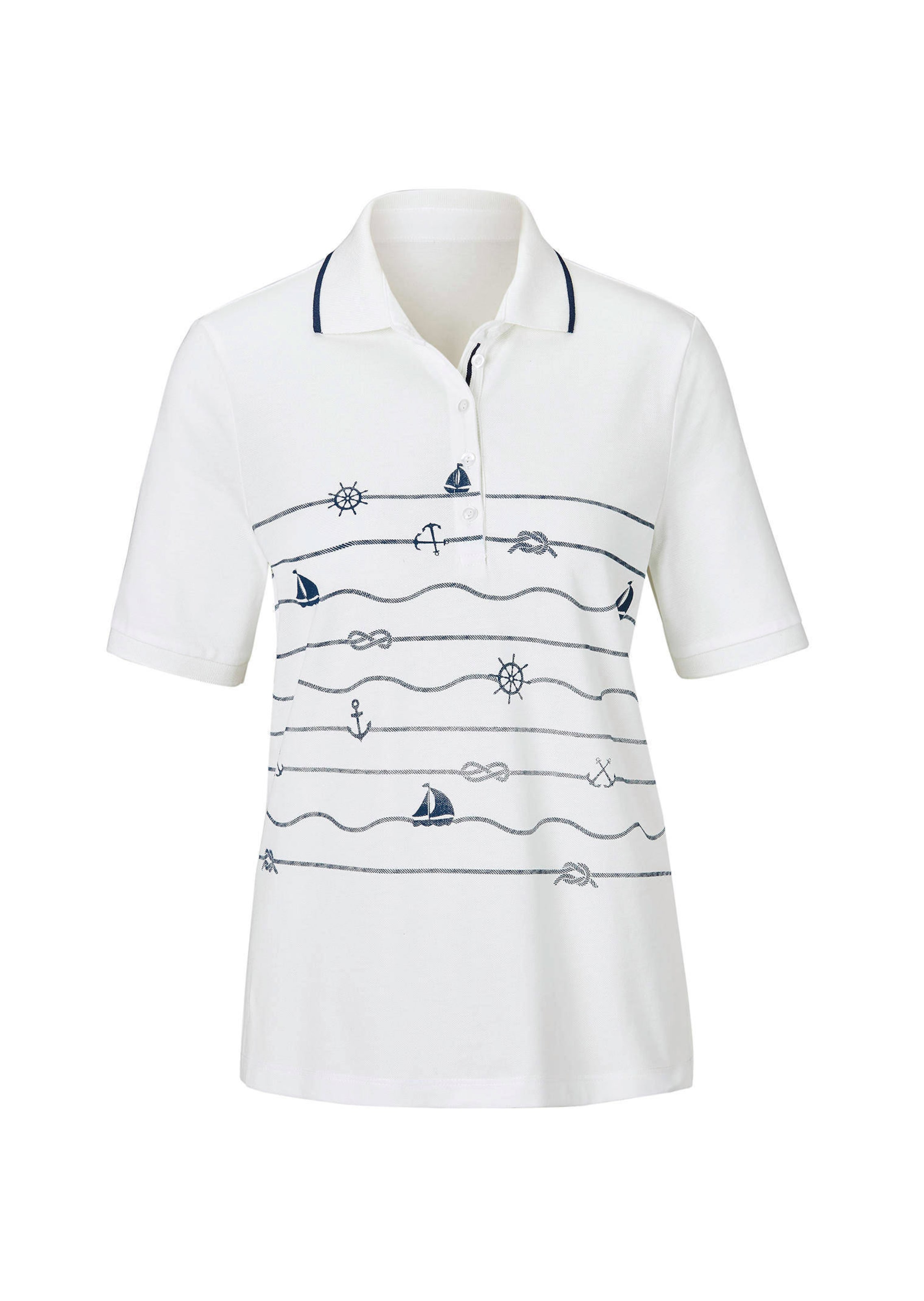 Poloshirt mit maritimem Druck