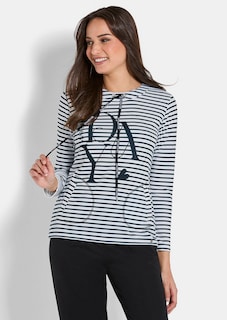 Sweatshirt mit Streifen und Glitzersteinen thumbnail 1