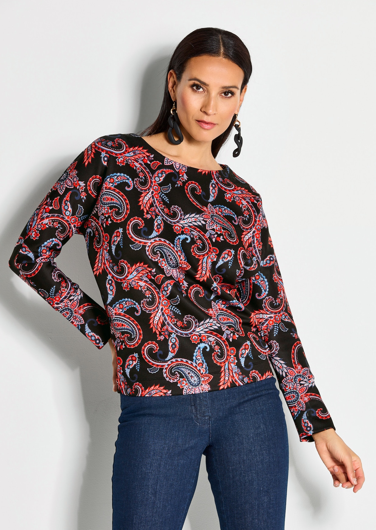 Kimono-Sweatshirt mit All-over-Print