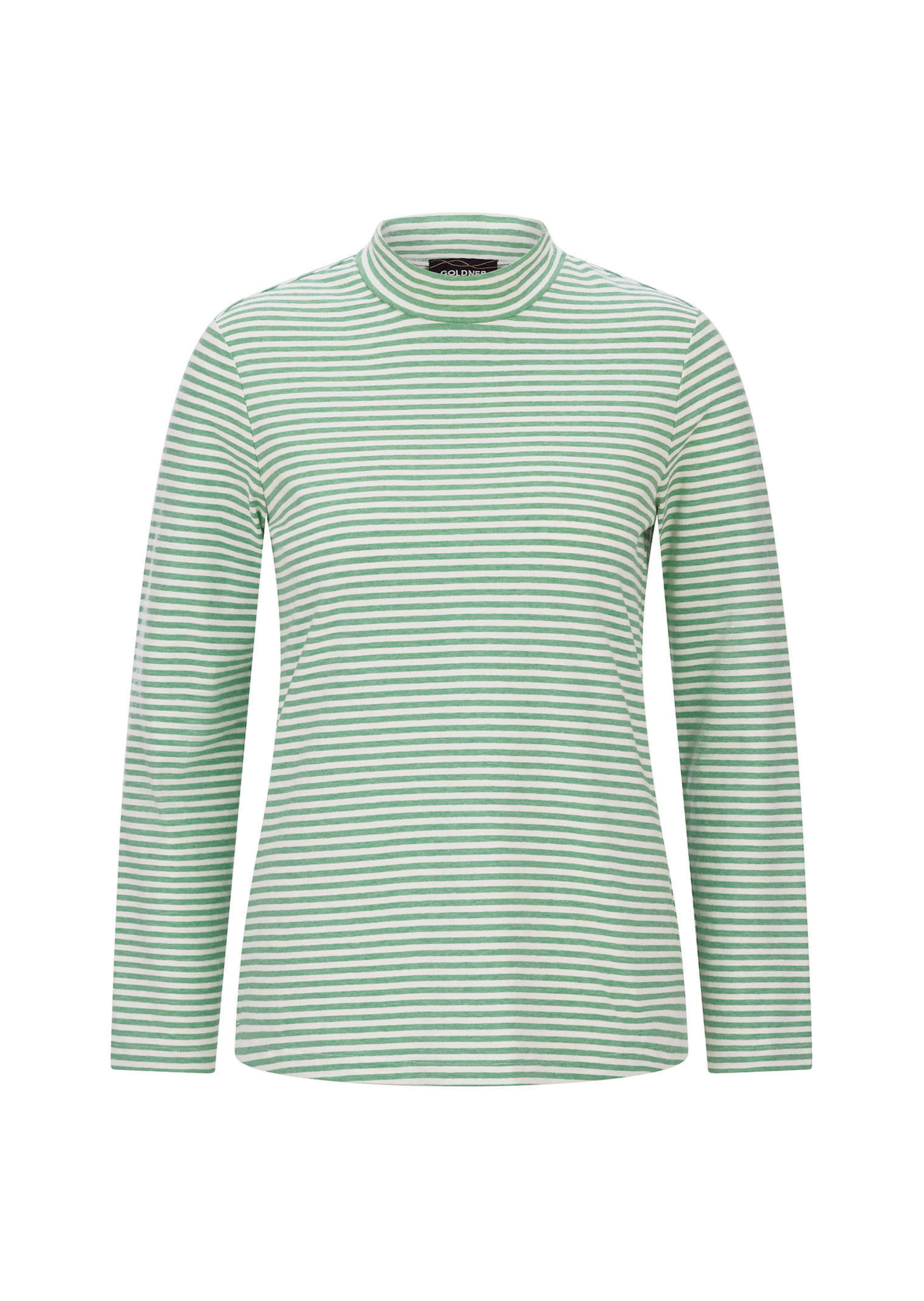 Shirt met lange mouwen, strepen en opstaande kraag