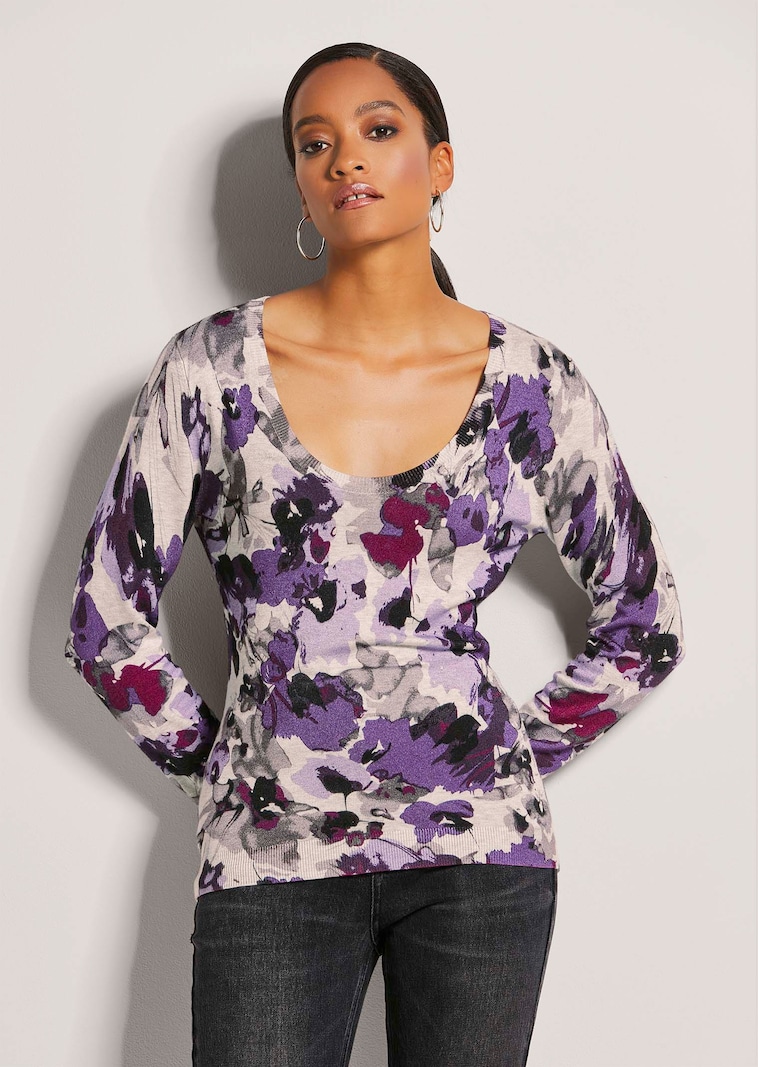 Pull en maille fine à imprimé unique