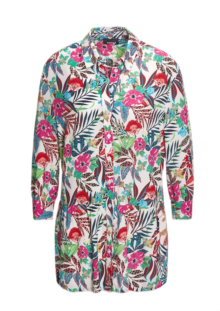 Druckbluse in exotischem Muster