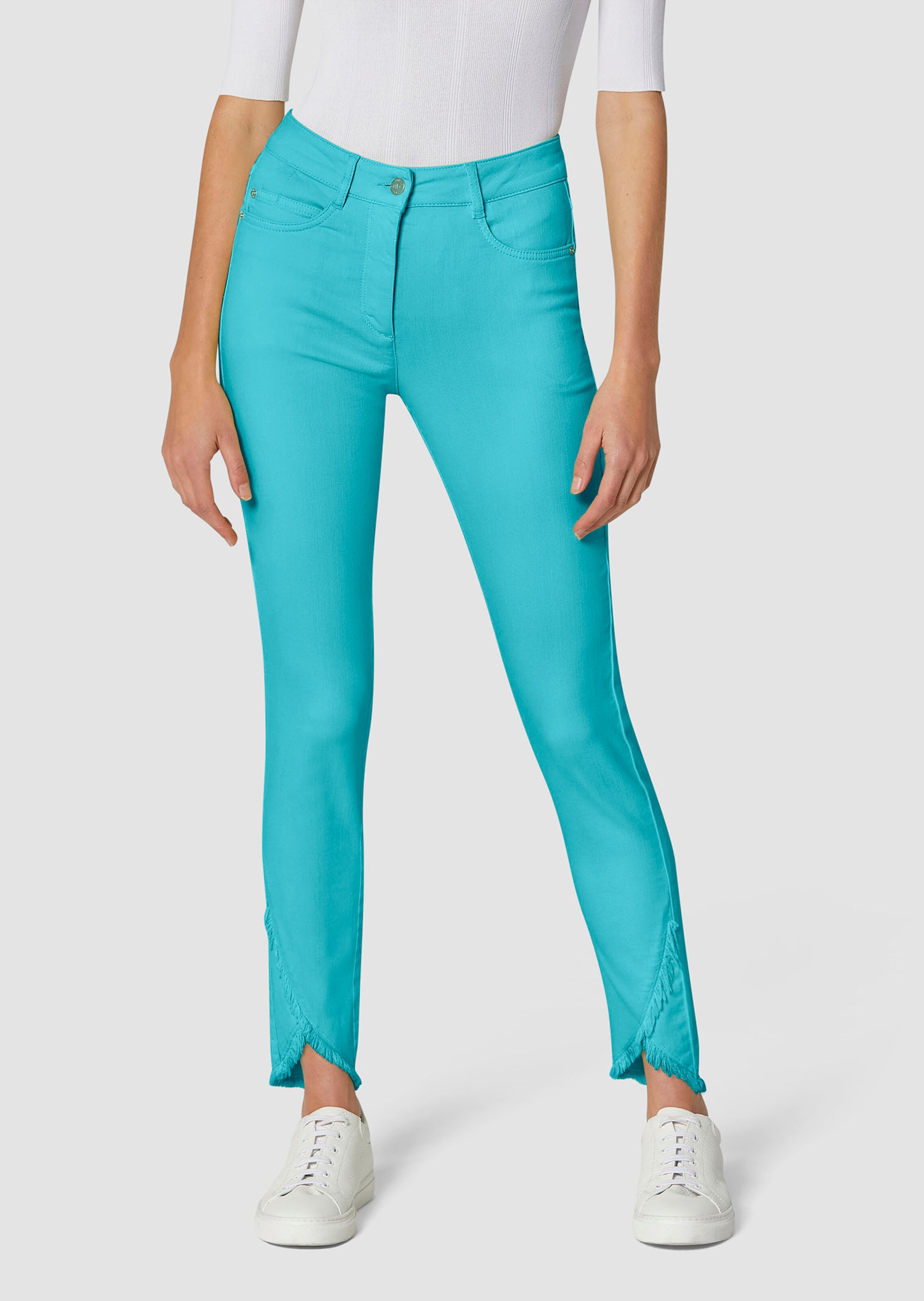 Slim-fit jeans with frayed hem thumbnail 2