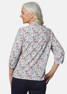 Florale Druckbluse mit Ärmeln zum Krempeln thumbnail 3