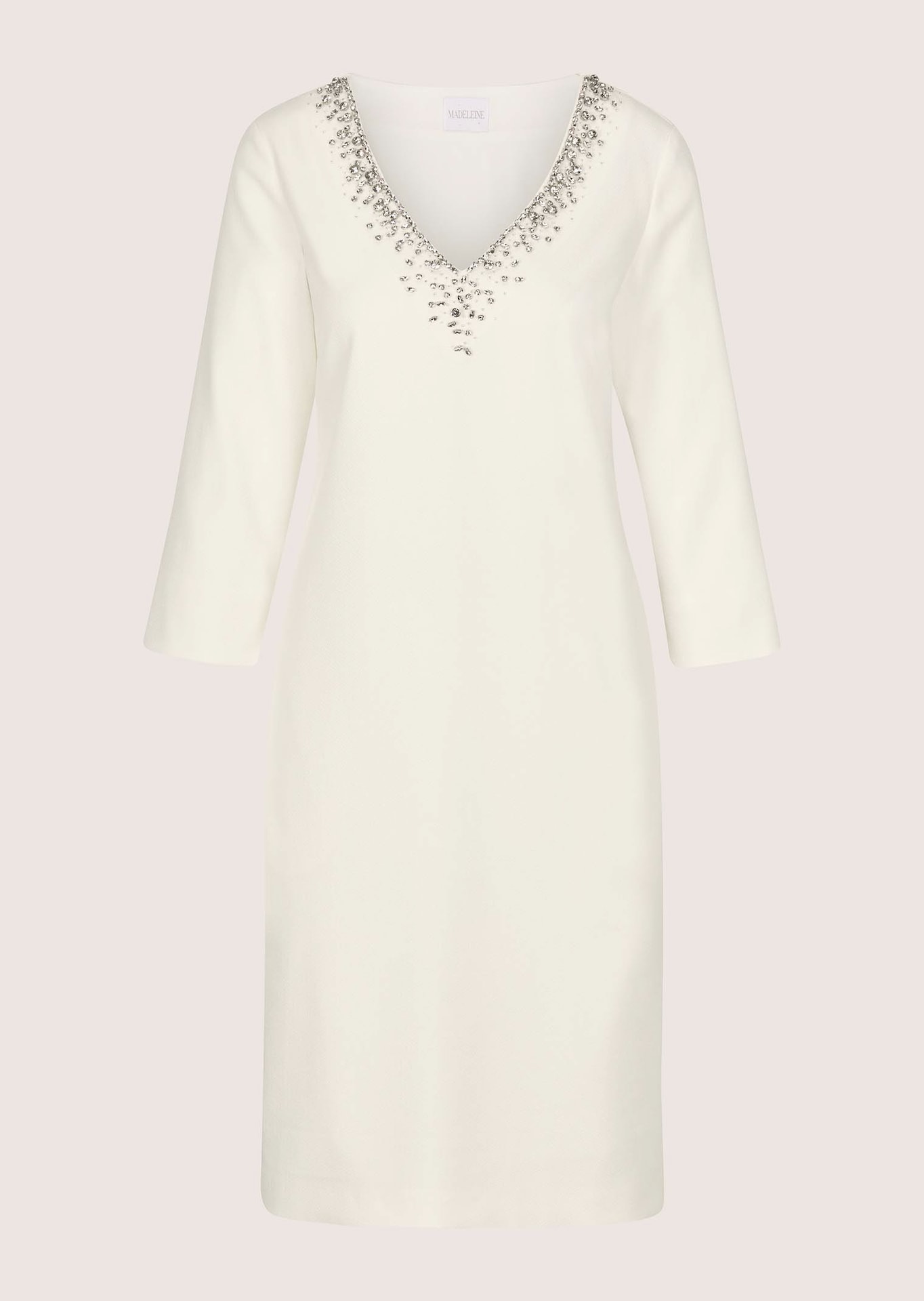 Robe fourreau avec strass à l’encolure