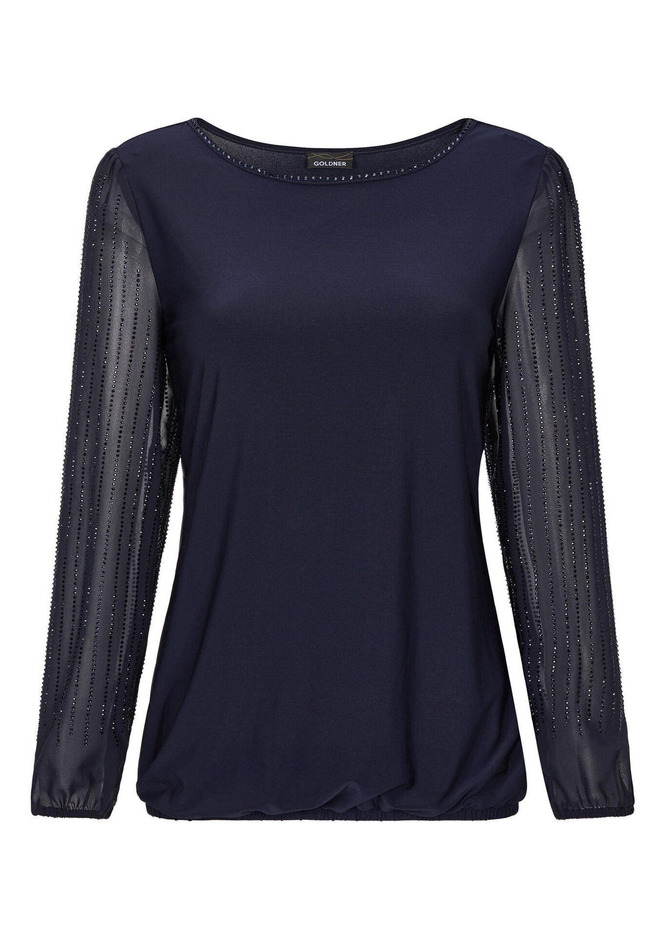Shirt mit glitzernden Chiffon-Ärmeln