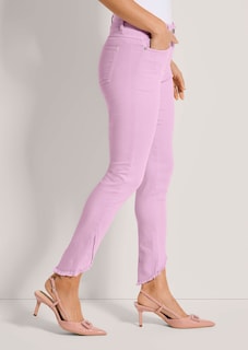 Schlanke Jeans mit Fransensaum thumbnail 5
