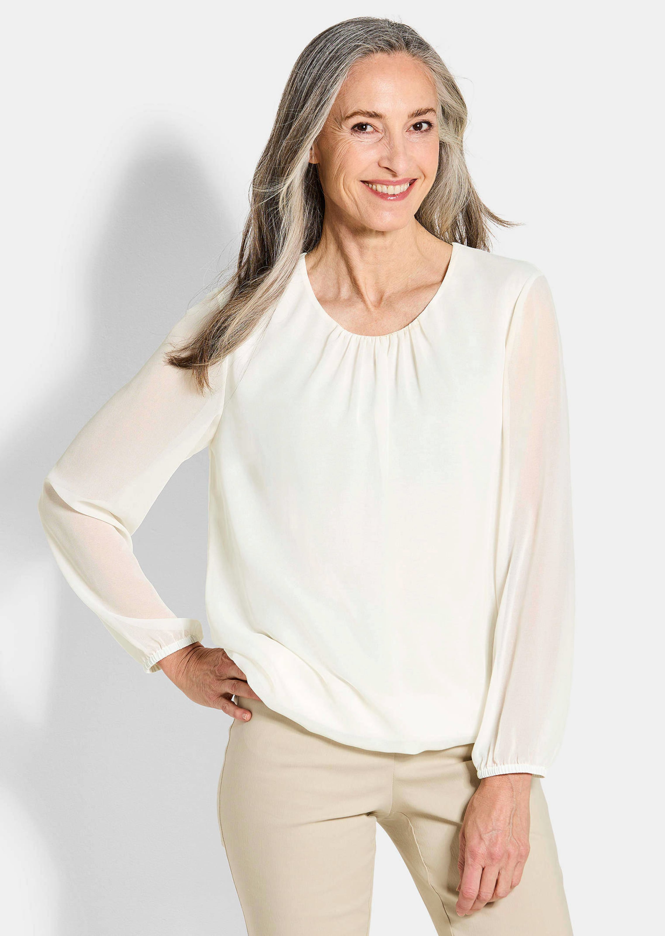 Elegante blouse van chiffon