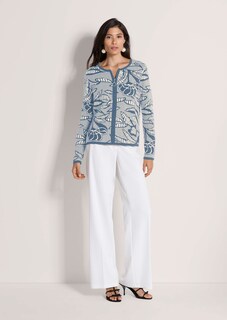 Blazer en maille à imprimé jacquard et zip thumbnail 3