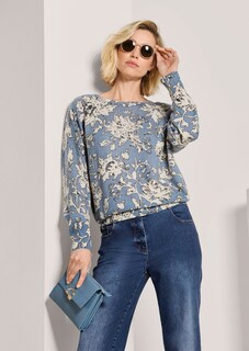 Kaschmirpullover mit Allover-Blütenprint thumbnail 5