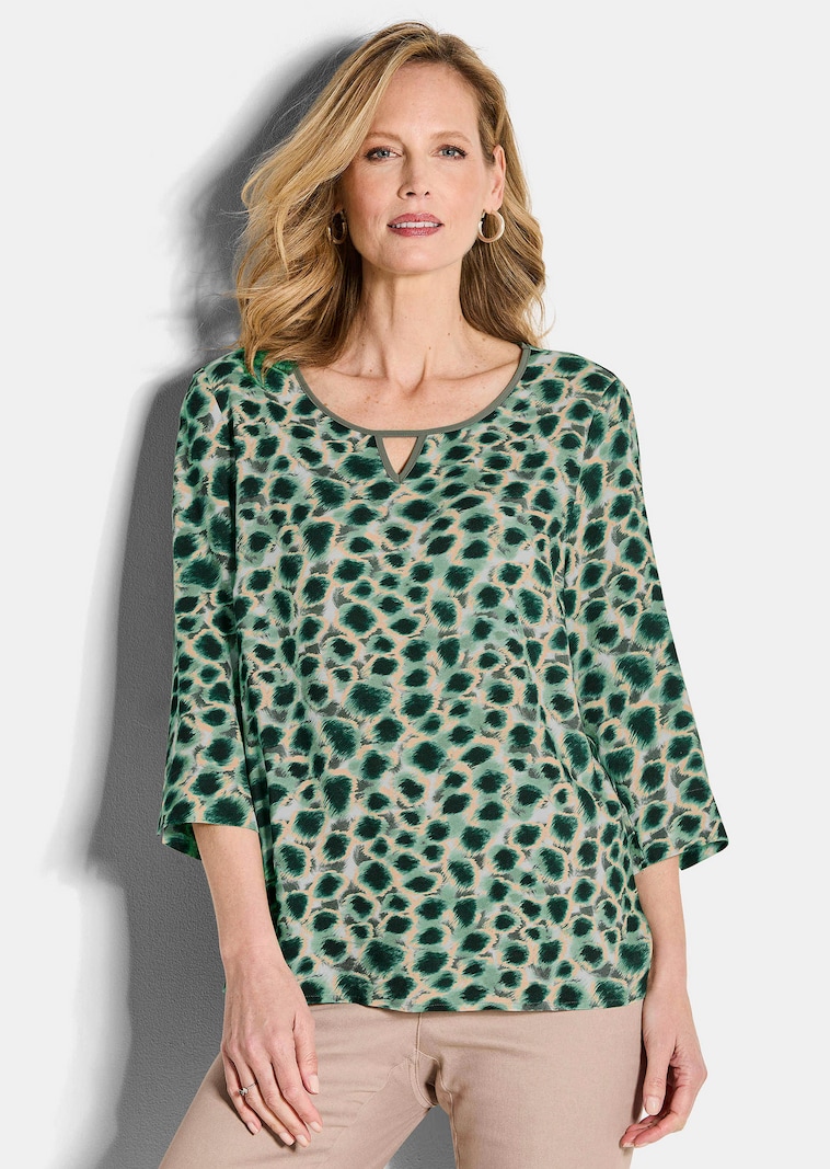 Gedessineerde blouse van pure viscose