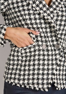 Bouclé-Blazer mit Glanz-Effekt thumbnail 6